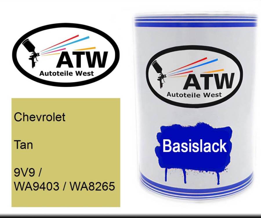 Chevrolet, Tan, 9V9 / WA9403 / WA8265: 500ml Lackdose, von ATW Autoteile West.